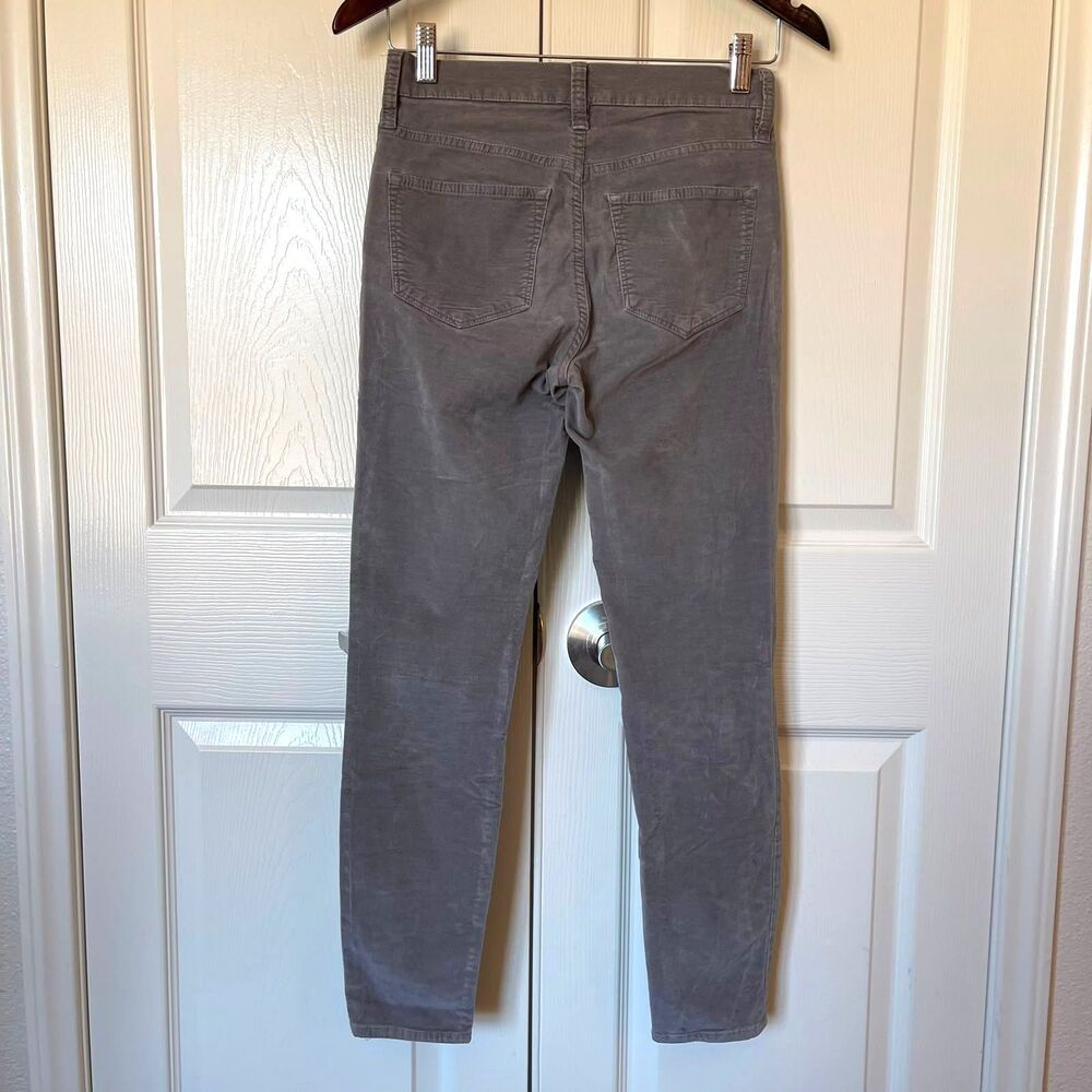 J Crew Jeans Womens 25 Gray Corduroy 9 High Rise Toothpick Stretch Skinny Pants - Picture 3 of 12